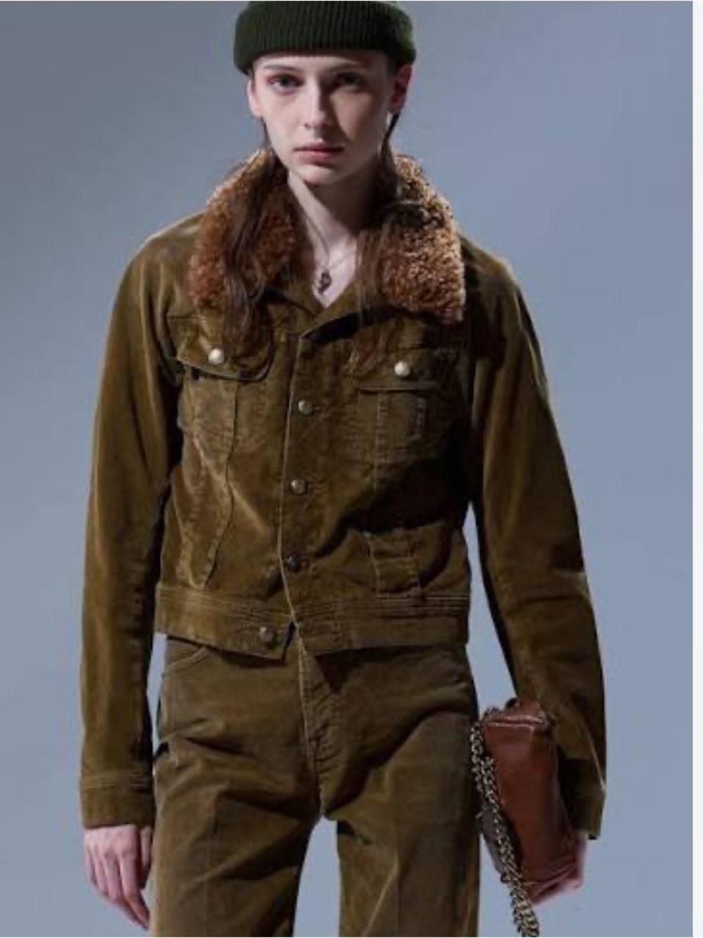 R13 Skinny Trucker Jacket - Golden
Brown Stretch Cord -